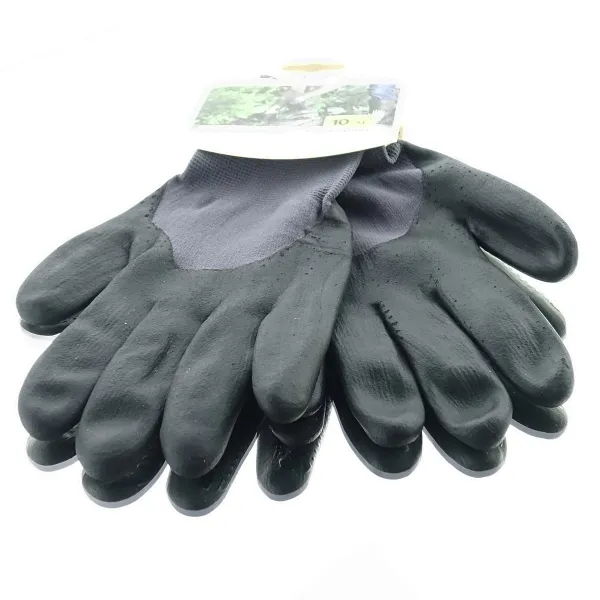 BLACKFOX® Garten - Handschuhe Gute Fingerfertigkeit & Rutschfest Grau & Schwarz Größe 10/XL