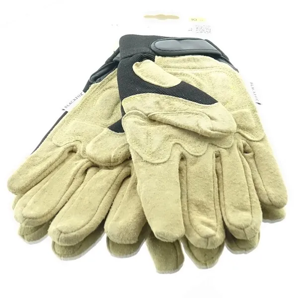 BLACKFOX® Garten - Handschuhe Handflächen-Verstärkung Schwarz & Braun Größe 10/XL