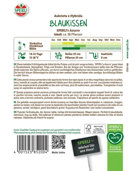 Blaukissen SPERLIs Azurro - Blumensamen