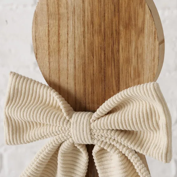 Boltze Osterdeko Hase Bernado M braun mit beigefarbener Schleife 60 cm - Holz & MDF