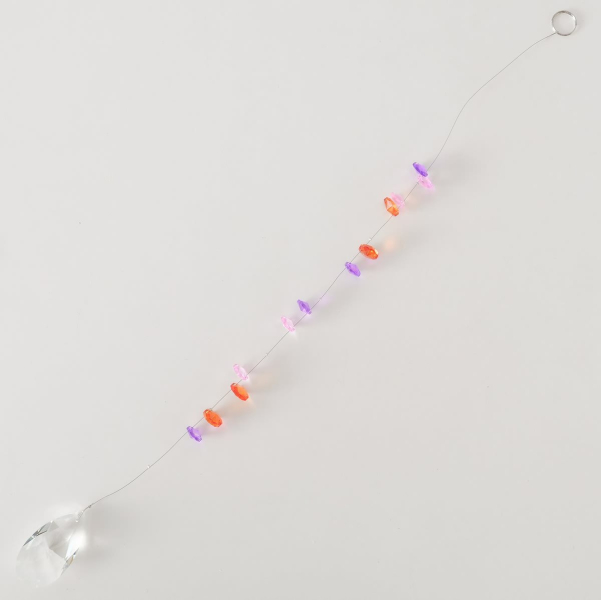 Boltze Girlande Suncatcher Stein Lila/Orange/Pink/Transparent Ø 3,8 cm L: 62 cm