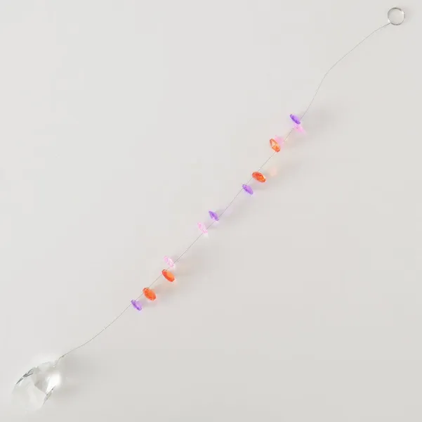 Boltze Girlande Suncatcher Stein Lila/Orange/Pink/Transparent Ø 3,8 cm L: 62 cm