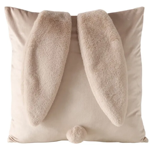 Boltze Osterkissen Conej Beige mit Ohren 45 x 45 cm - Polyesterplüsch