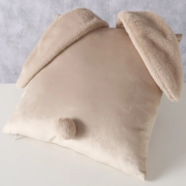 Boltze Osterkissen Conej Beige mit Ohren 45 x 45 cm - Polyesterplüsch