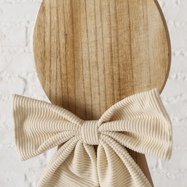 Boltze Osterdeko Hase Bernado L braun mit beigefarbener Schleife 90 cm - Holz & MDF