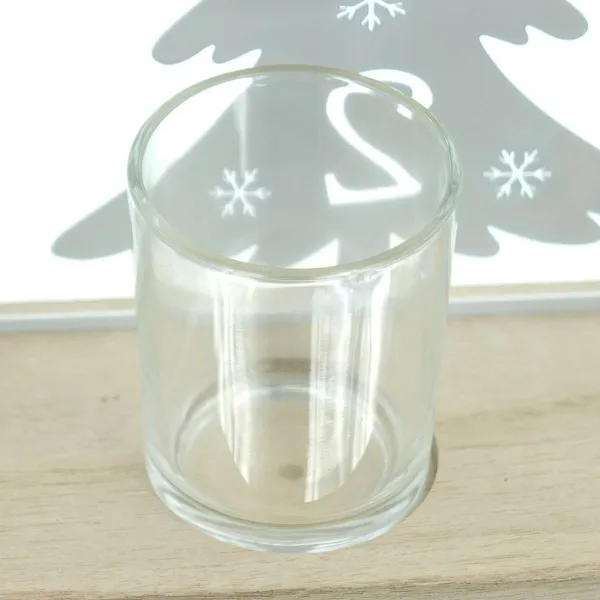 Boltze Weihnachts Adventswindlicht Dela Weiß 39 x 18,5 cm - Metall & Glas