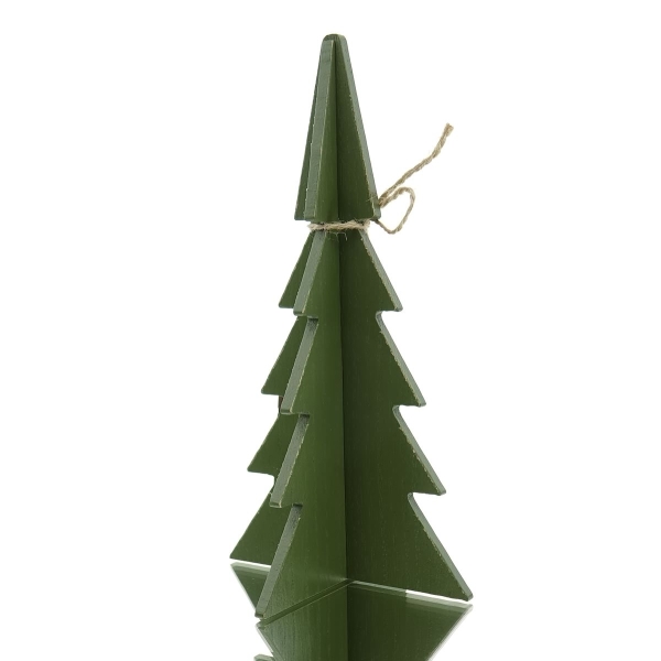 Boltze Weihnachtsdeko Tannenbaum Ceti M Dunkelgrün 22,5 cm - Holz