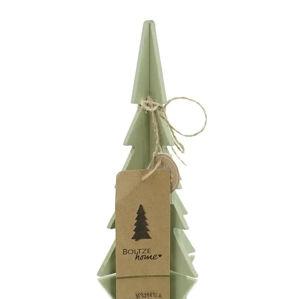 Boltze Weihnachtsdeko Tannenbaum Ceti M Hellgrün 22,5 cm - Holz