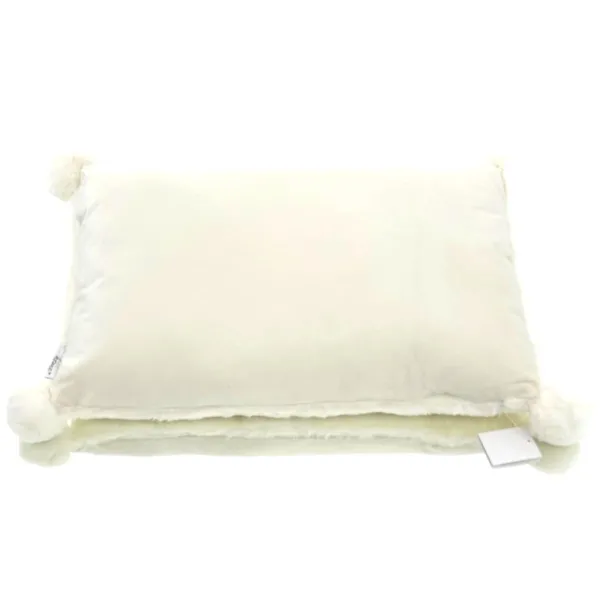 Boltze Weihnachtskissen Navid Cremeweiß `hohoho´ mit Geweih 58 x 30 cm - Polyester