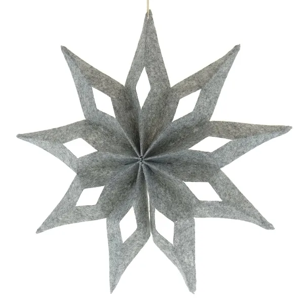 Boltze Weihnachtssternanhänger Kassio Dunkelgrau Ø 40 cm - Filzstoff