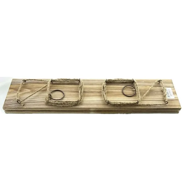 Brett mit 8 Haken zum Hängen 14 x 60 cm - Holz Brett mit 8 Haken zum Hängen 14 x 60 cm - Holz