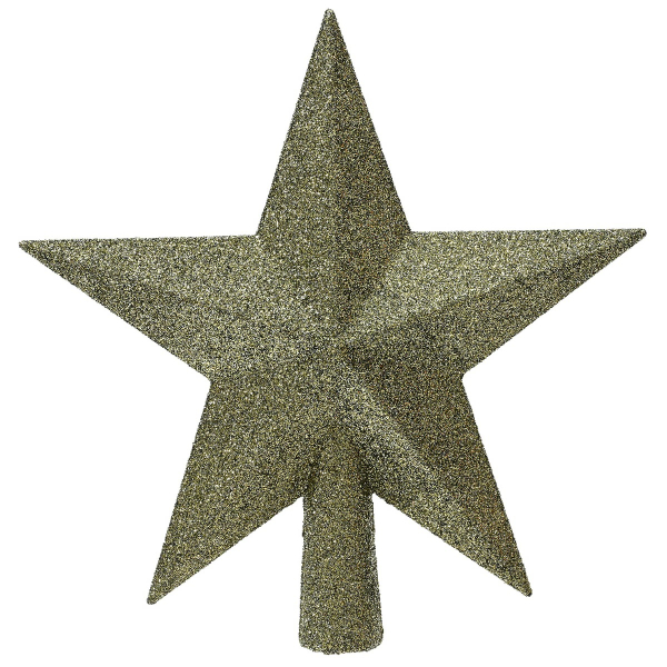 Bruchfeste Weihnachtsbaumspitze Stern Rosmarin mit Glitter Ø 19 cm - Kunststoff