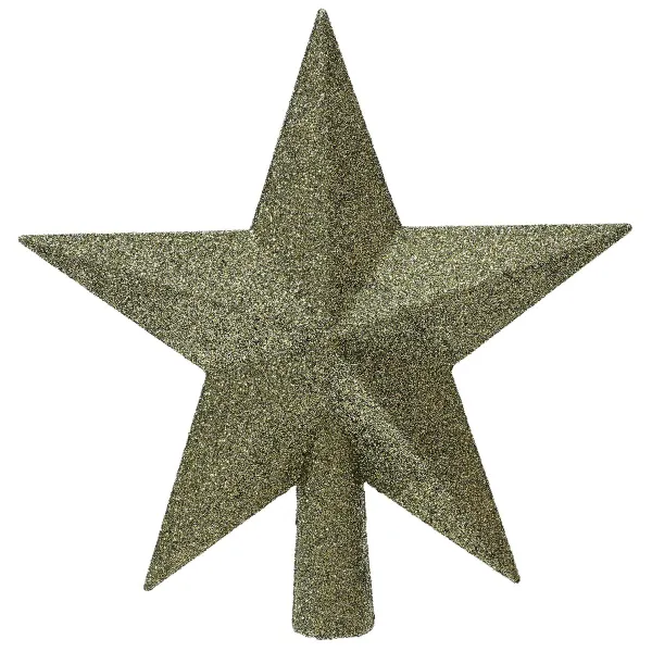 Bruchfeste Weihnachtsbaumspitze Stern Rosmarin mit Glitter Ø 19 cm - Kunststoff Bruchfeste Weihnachtsbaumspitze Stern Rosmarin mit Glitter Ø 19 cm - Kunststoff