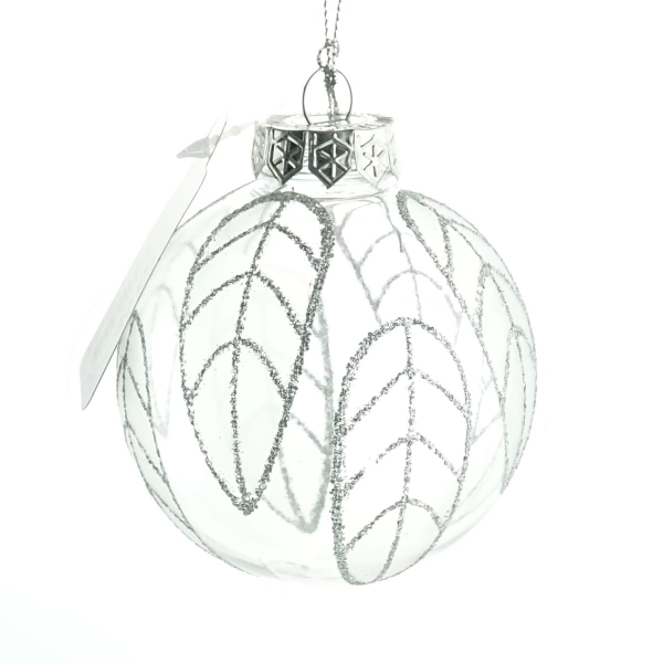 Bruchfeste Weihnachtskugel Transparent & Silberfarben Ø 8 cm - Kunststoff 