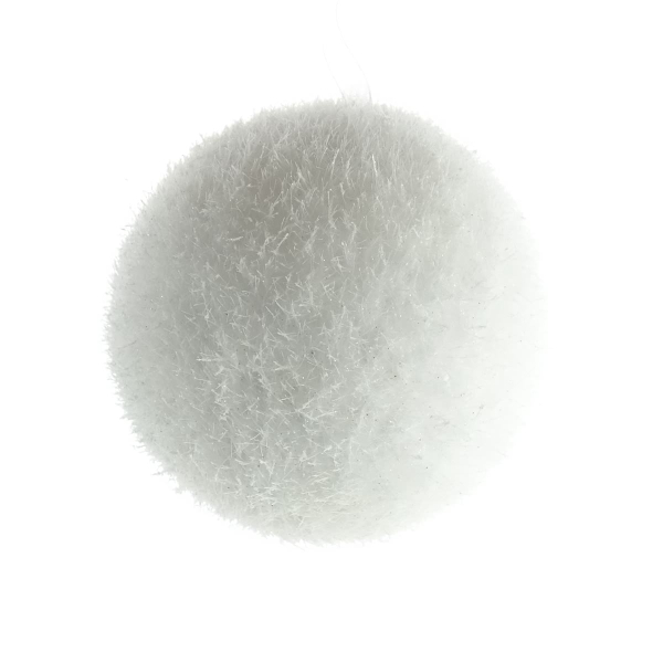 Bruchfeste Weihnachtskugel Weiß mit Glitzer Ø 8 cm - Kunststoff