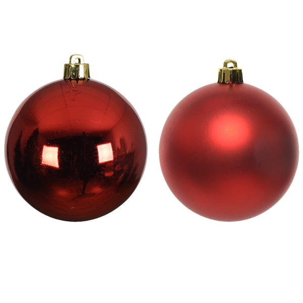 Bruchfeste Weihnachtskugeln Christmas Red rot Ø 10 cm aus Kunststoff - 4er Set