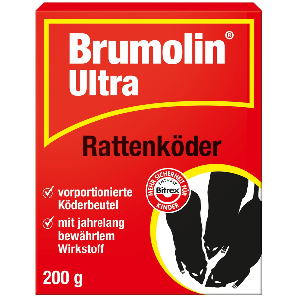 Brumolin® Ultra Rattenköder 200 g - 20 Köderbeutel