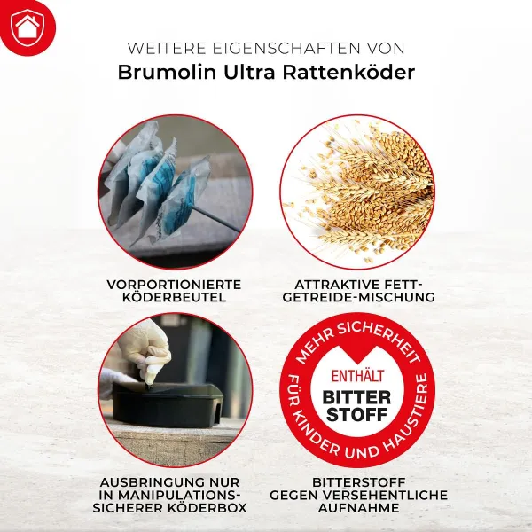 Brumolin® Ultra Rattenköder 500 g - 50 Köderbeutel