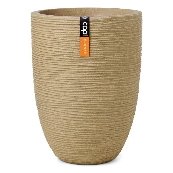 Capi Europe Pflanzgefäß Rib NL Elegant Beige niedrig Ø 46 cm x 58 cm - Kunststoff