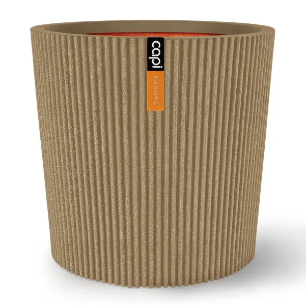 Capi Europe Pflanzgefäß Groove NL Konisch Beige mit Isolierschicht Ø 36 cm - Kunststoff Capi Europe Pflanzgefäß Groove NL Konisch Beige mit Isolierschicht Ø 36 cm - Kunststoff