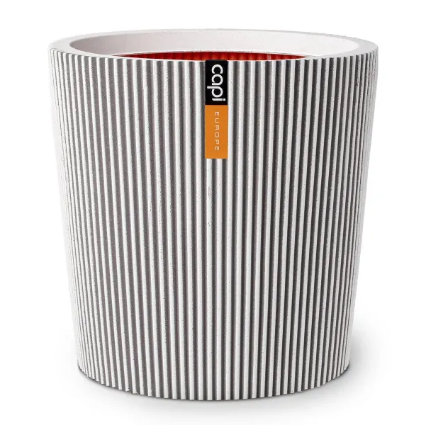 Capi Europe Pflanzgefäß Groove NL Konisch Elfenbeinfarben mit Isolierschicht Ø 45 cm - Kunststoff Capi Europe Pflanzgefäß Groove NL Konisch Elfenbeinfarben mit Isolierschicht Ø 45 cm - Kunststoff
