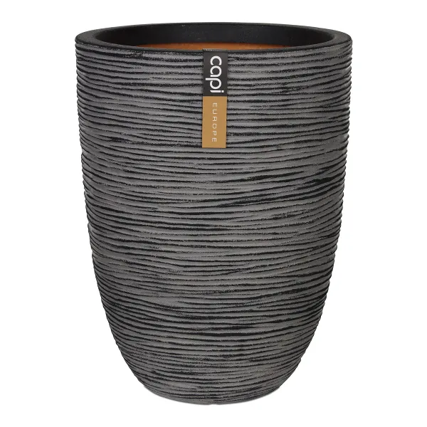 Capi Europe Pflanzgefäß Rib NL Elegant Anthrazit niedrig Ø 46 cm x 58 cm - Kunststoff Capi Europe Pflanzgefäß Rib NL Elegant Anthrazit niedrig Ø 46 cm x 58 cm - Kunststoff