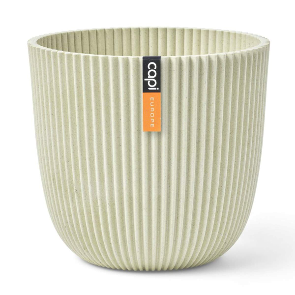 Capi Europe Übertopf Groove Kugel Beige Ø 13 cm - Kunststoff