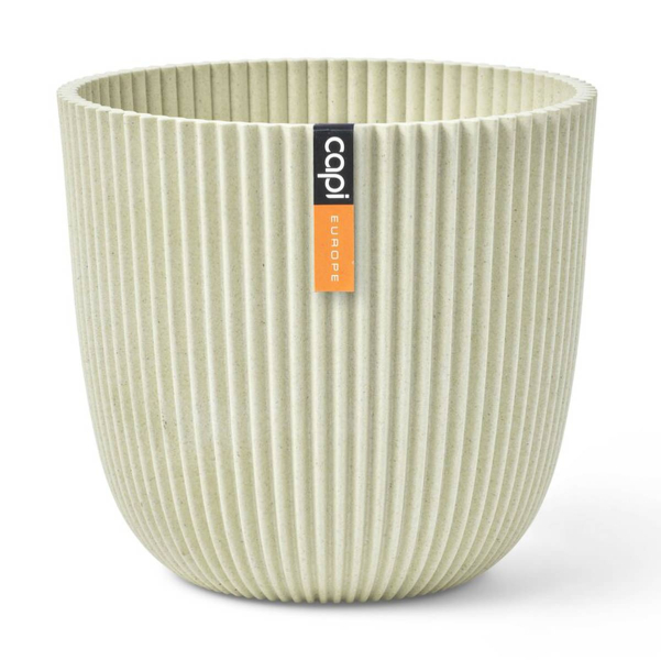 Capi Europe Übertopf Groove Kugel Beige Ø 21,5  - Kunststoff