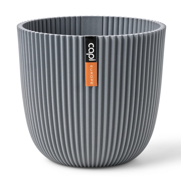 Capi Europe Übertopf Groove Kugel Grau Ø 16,5 cm - Kunststoff