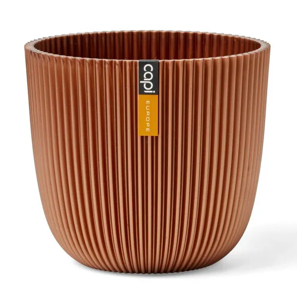 Capi Europe Übertopf Groove Kugel Kupferfarben metallic Ø 25 cm - Kunststoff