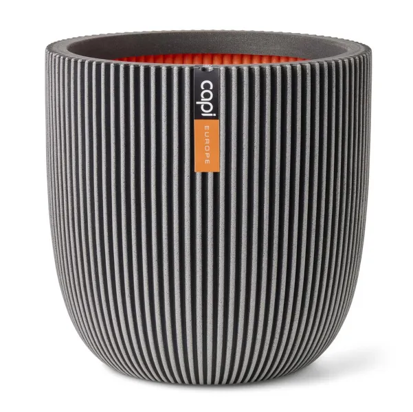 Capi Europe Übertopf Groove NL Kugel Anthrazit mit Isolierschicht Ø 35 - Kunststoff