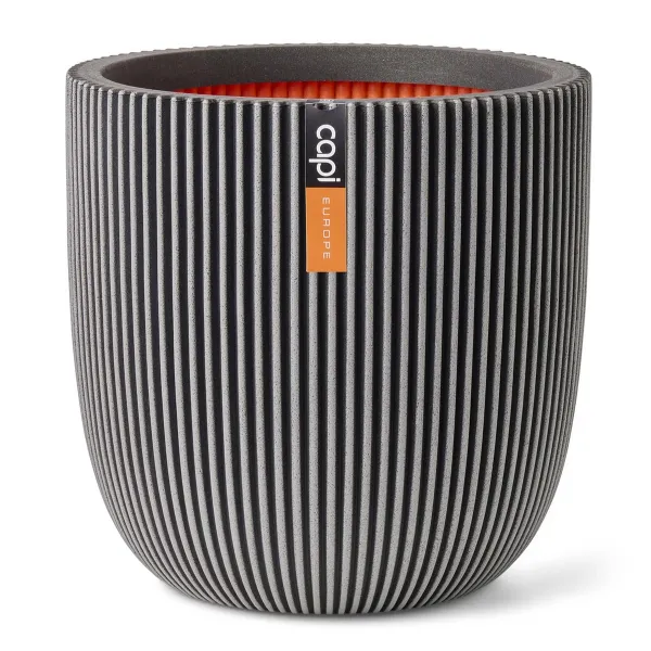 Capi Europe Übertopf Groove NL Kugel Anthrazit mit Isolierschicht Ø 43 - Kunststoff Capi Europe Übertopf Groove NL Kugel Anthrazit mit Isolierschicht Ø 43 - Kunststoff