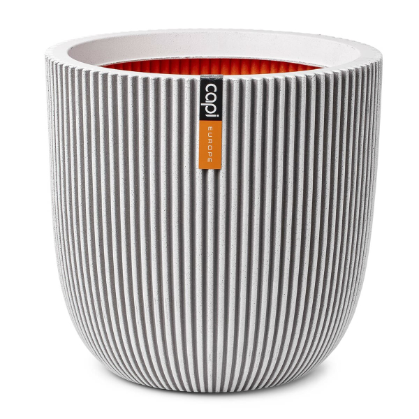 Capi Europe Übertopf Groove NL Kugel Elfenbeinfarben mit Isolierschicht Ø 43  - Kunststoff