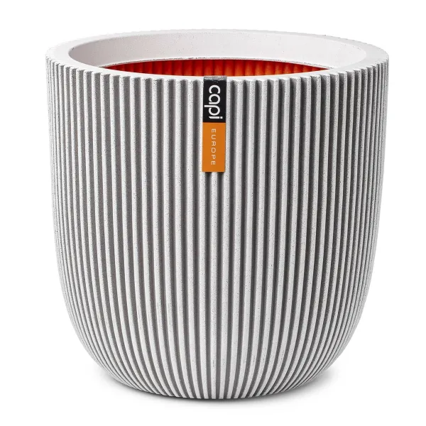 Capi Europe Übertopf Groove NL Kugel Elfenbeinfarben mit Isolierschicht Ø 43 - Kunststoff