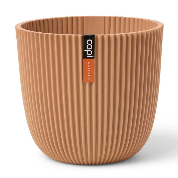 Capi Europe Übertopf Groove Kugel Pfirsichfarben Ø 13 cm - Kunststoff