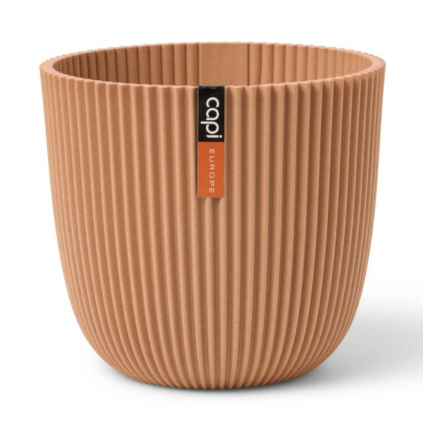 Capi Europe Übertopf Groove Kugel Pfirsichfarben Ø 16,5 cm - Kunststoff
