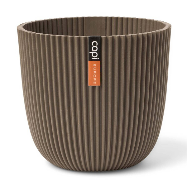 Capi Europe Übertopf Groove Kugel Taupe Ø 25 cm - Kunststoff