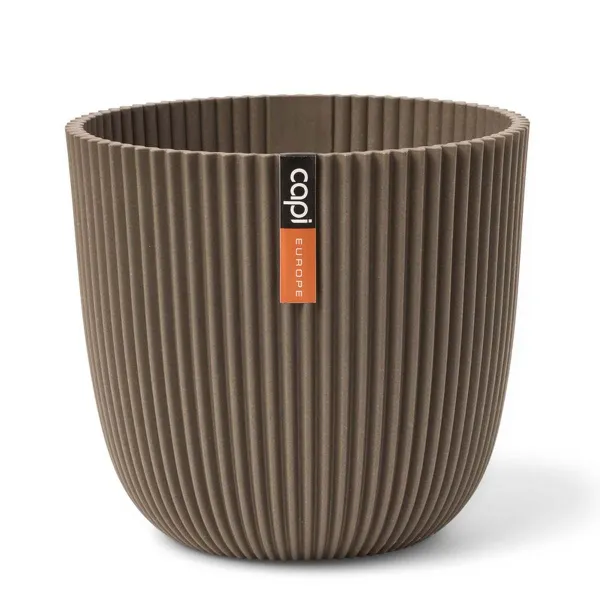 Capi Europe Übertopf Groove Kugel Taupe Ø 28 cm - Kunststoff
