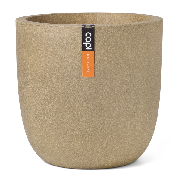 Capi Europe Übertopf Smooth NL Kugel  Beige mit Isolierschicht Ø 35 cm - Kunststoff