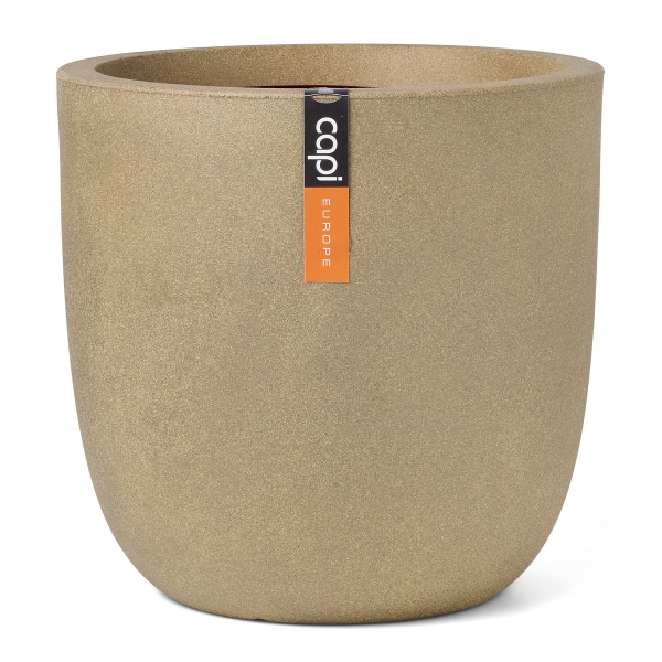 Capi Europe Übertopf Smooth NL Kugel Beige mit Isolierschicht Ø 43 cm - Kunststoff