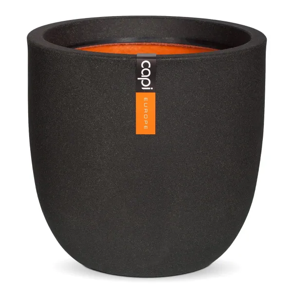 Capi Europe Übertopf Smooth NL Kugel Schwarz mit Isolierschicht Ø 43 cm - Kunststoff