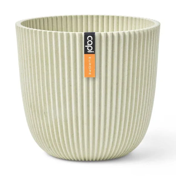 Capi Europe Übertopf Groove Kugel Beige Ø 16,5 cm - Kunststoff Capi Europe Übertopf Groove Kugel Beige Ø 16,5 cm - Kunststoff