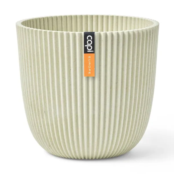 Capi Europe Übertopf Groove Kugel Beige Ø 25 cm - Kunststoff Capi Europe Übertopf Groove Kugel Beige Ø 25 cm - Kunststoff
