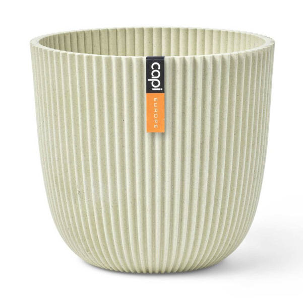 Capi Europe Übertopf Groove Kugel Beige Ø 28 cm - Kunststoff