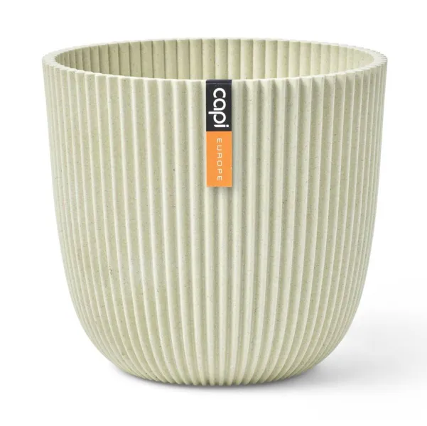 Capi Europe Übertopf Groove Kugel Beige Ø 28 cm - Kunststoff Capi Europe Übertopf Groove Kugel Beige Ø 28 cm - Kunststoff