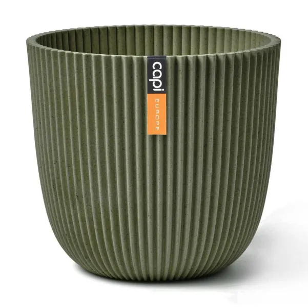 Capi Europe Übertopf Groove Kugel Grün Ø 16,5 cm - Kunststoff Capi Europe Übertopf Groove Kugel Grün Ø 16,5 cm - Kunststoff