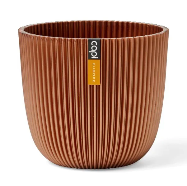 Capi Europe Übertopf Groove Kugel Kupferfarben metallic Ø 13 cm - Kunststoff Capi Europe Übertopf Groove Kugel Kupferfarben metallic Ø 13 cm - Kunststoff