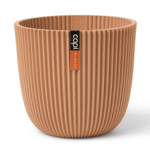 Capi Europe Übertopf Groove Kugel Pfirsichfarben Ø 16,5 cm - Kunststoff Capi Europe Übertopf Groove Kugel Pfirsichfarben Ø 16,5 cm - Kunststoff
