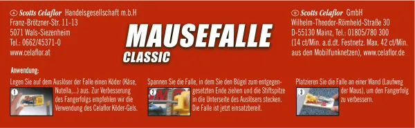 CELAFLOR® Mausefalle Classic - 2 Fallen