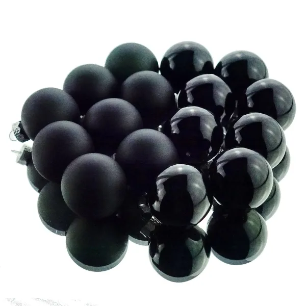 Christbaum-Mini-Kugeln Black schwarz Ø 3,5 cm aus Glas - 16er Set Christbaum-Mini-Kugeln Black schwarz Ø 3,5 cm aus Glas - 16er Set